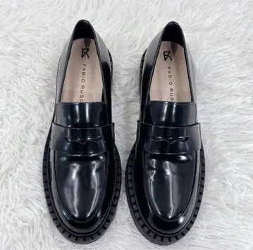 새상품급 FABIO RUSCONI 통굽 로퍼 블랙