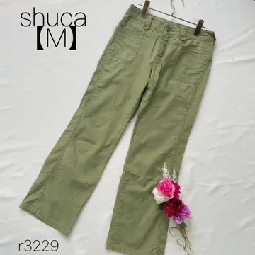 슈카 치노 팬츠 면 혼방 워크 팬츠 스트레이트 카키 shuca [ M ]