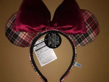디즈니 미니 리본 체크 패턴 머리띠 택 포함