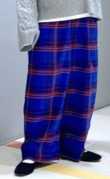 택 포함 미사용 새상품 niko and - 니코앤드 체크 트윌 팬츠