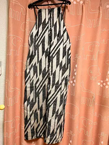 지오메트릭 패턴 슬리브리스 원피스 사이즈 F