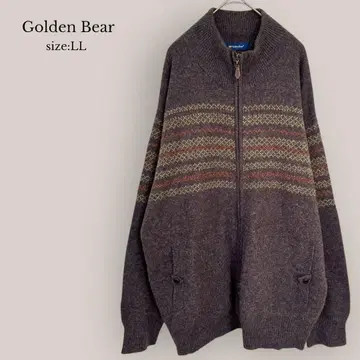 골든 베어 Golden Bear 집업 니트 남성용 모 100% LL
