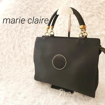 [ marie claire ] 마리끌레르 로고 엠블럼 핸드백 블랙