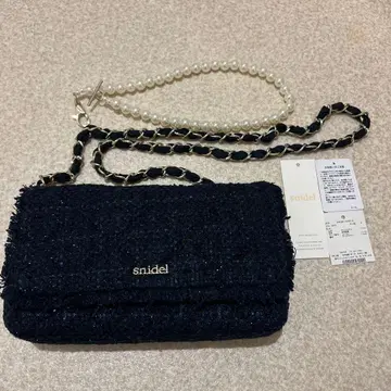 snidel 스나이델 네이비 트위드 숄더백 펄