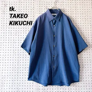 티케이 다케오 키쿠치 오버 사이즈 스트라이프 반팔 셔츠 (M) 블루 계열