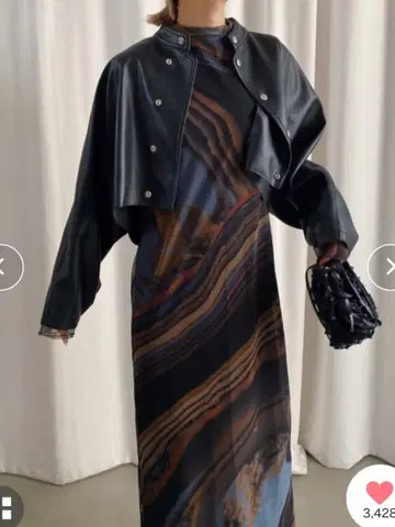 아메리 ROUND SHORT SYNTHETIC LEATHER JACKET