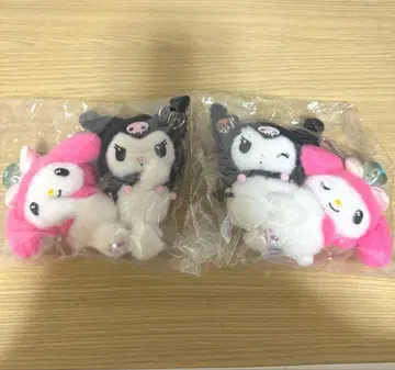 산리오 파스텔 드림랜드 한정판 봉제 인형 키체인 2세트