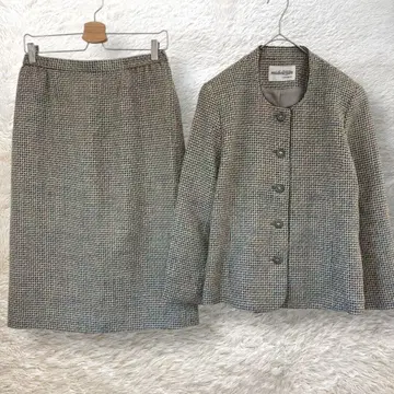 새상품급 미디 엘레강스 믹스 트위드 스커트 셋업 빅 사이즈 XL