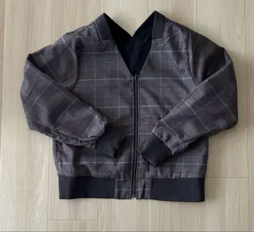 리버서블 체크 무늬 점퍼