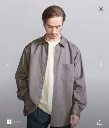 BEAUTY&YOUTH 비슈 레귤러 형태 테이퍼드 셔츠 브라운