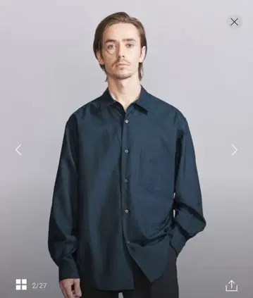 BEAUTY&YOUTH 비슈 레귤러 형태 테이퍼드 셔츠 그린