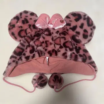 새상품급 디즈니 레오파드 무늬 핑크 팬캡