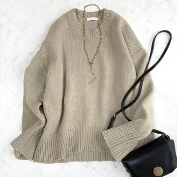 [ 갸루리 파인 ] 울 크루넥 풀오버 베이지 S