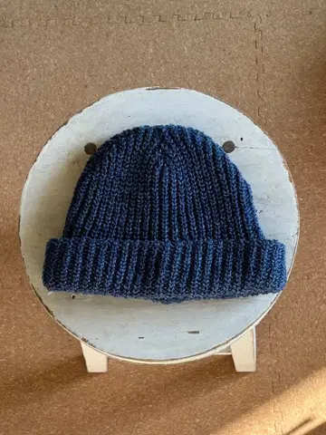 Charcoal 코튼 니트 모자 인디고 염색