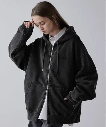 [ 최저가 ] CLEL 헤비 웨이트 로고 자수 풀 집업 후드티