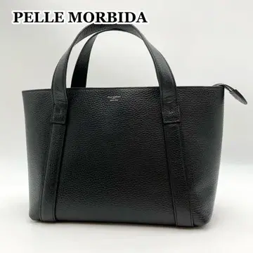 컨디션 최상 펠레 모르비다 테라 마리나 핸드백 블랙 가죽 로고 프린트