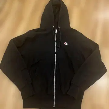 Champion 리버스 위브 풀 집업 후드티 블랙
