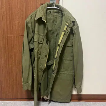 올리브 그린 밀리터리 자켓 비닐 후디 포함