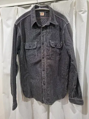 SUGAR CANE 스트라이프 셔츠 블랙