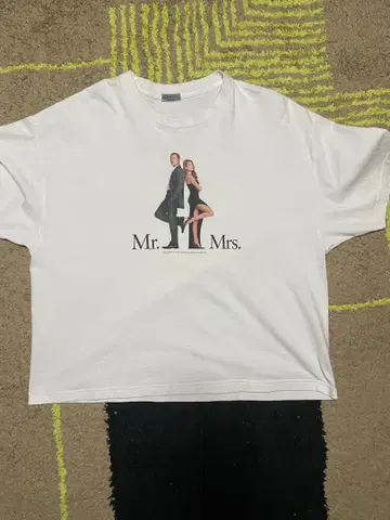 빈티지 Mr.&Mrs. 스미스 브래드 피트 영화 무비 티셔츠