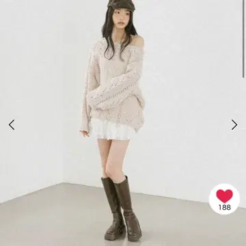 백 오픈 케이블 니트