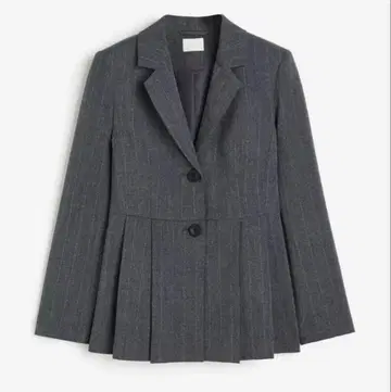 H&M 플리츠 블레이저 M 그레이 테일러드 자켓