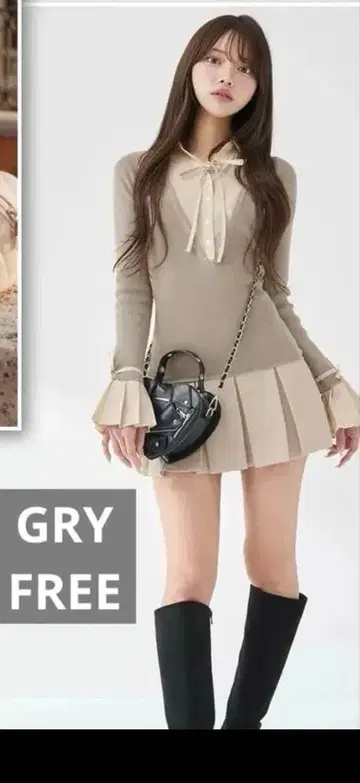 Darich FREE 셔츠 도킹 플리츠 미니 원피스