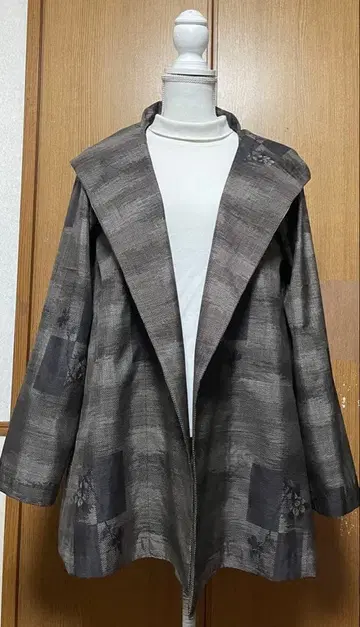 기모노 리메이크 오시마 후드 부착 자켓 L~LL 사이즈