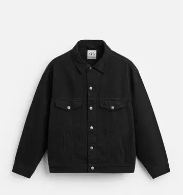 (M) ZARA 자라 BOXY FIT 데님 자켓 블랙