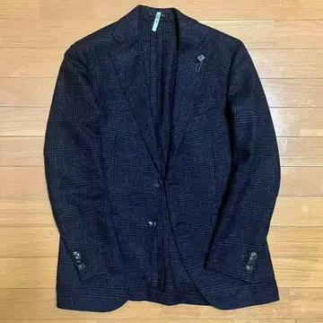LARDINI 차콜 그레이 글렌체크 테일러드 자켓 가을/겨울