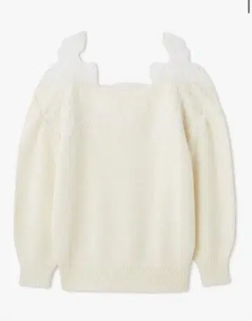 스나이델 레이스 트리밍 니트 풀오버 화이트