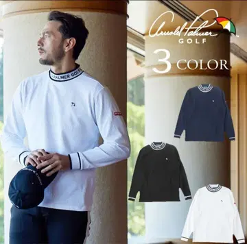 아놀드 파머 골프 블랙 모크넥 긴팔 셔츠 XO