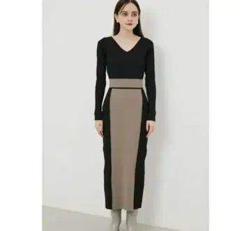 리엔다 2WAY 바이컬러 타이트 knit OP 원피스