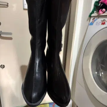 블랙 롱 부츠 양쪽 지퍼