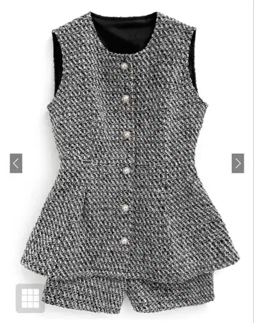 GRL 트위드풍 페플럼 셋업