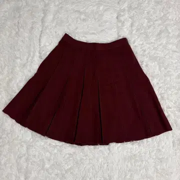 INDIVI 플레어 스커트 M 미니 기장 울 와인 레드 귀여운