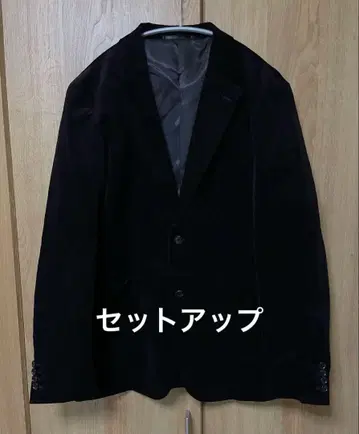 코듀로이 테일러드 자켓 팬츠 셋업 블랙