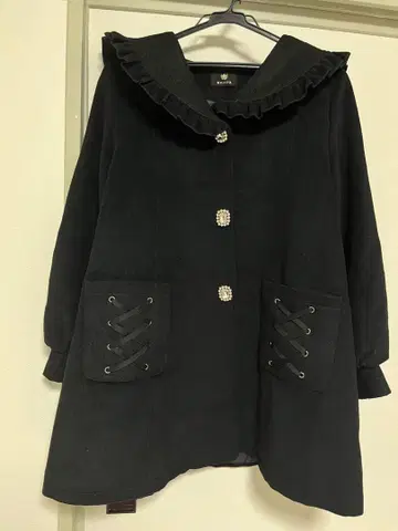 로지타 ROJITA 세일러 카라 코트 블랙 블랙 양산 지뢰