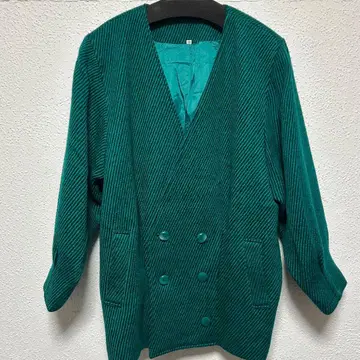 노카라 더블 버튼 코트 9호 그린