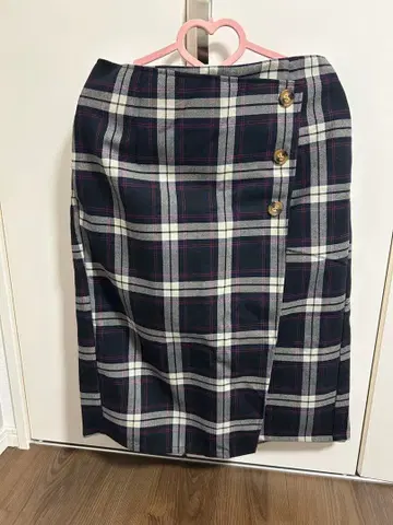 체크 무늬 랩스커트 4L