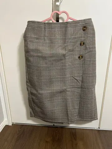 체크 무늬 타이트 스커트 4L 사이즈