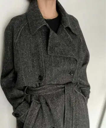 na.e 그레이 울 트렌치코트