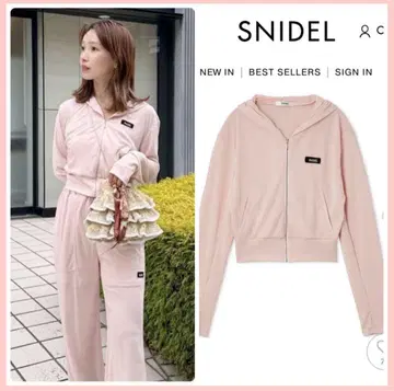 라이트 핑크 UV 컷 후드티/워셔블 SNIDEL 택 포함 새상품