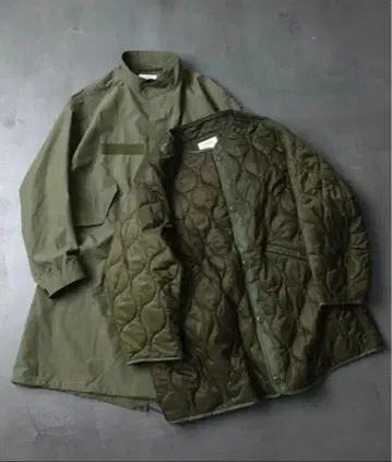 프릭스스토어 라이너 포함 퀼팅 모즈 코트 카키