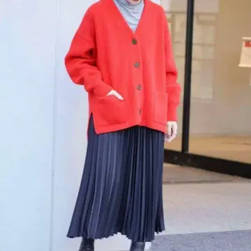 IENA AQUA 짜임 박스 실루엣 가디건 캐시미어 혼방