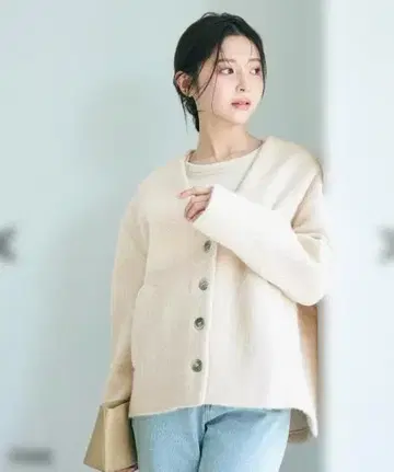 basement online V넥 모헤어 샤기 자켓 PINK