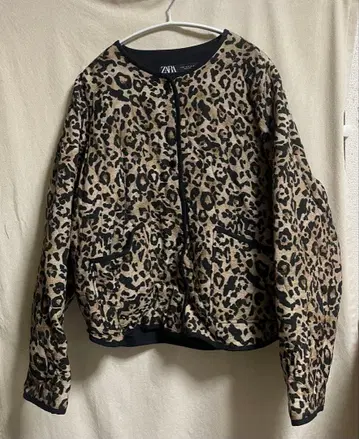 ZARA 레오파드 무늬 노카라 자켓 M