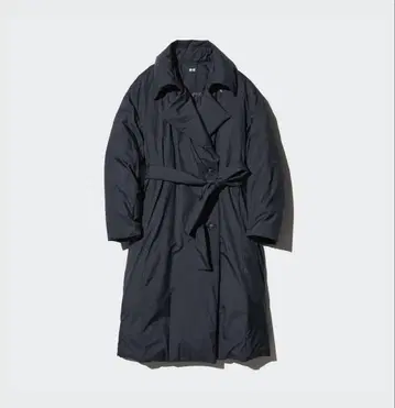 새상품급 UNIQLO 다운 벨티드 롱 코트 블랙