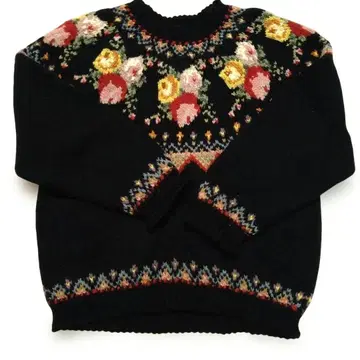 꽃무늬 편직 긴팔 스웨터 카네코 이사오