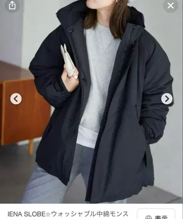 IENA SLOBE 워셔블 충전솜 몬스터 후드티 블루종 38